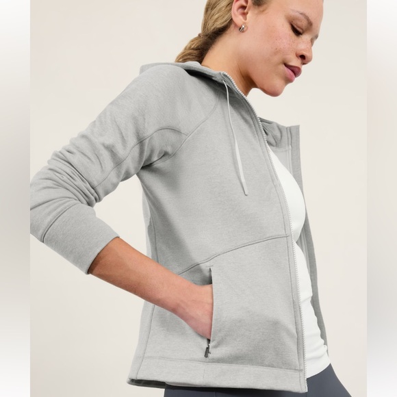 Athleta Unstoppable Fleece Lined Full Zip Jacket Gray XS - Picture 3 of 10